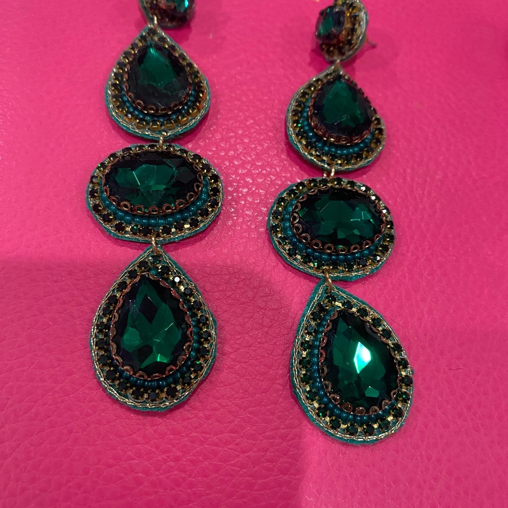 Elegant Green Drop Earrings